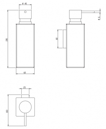 Дозатор для жидкого мыла Omnires Uni UN10720/KCR фото