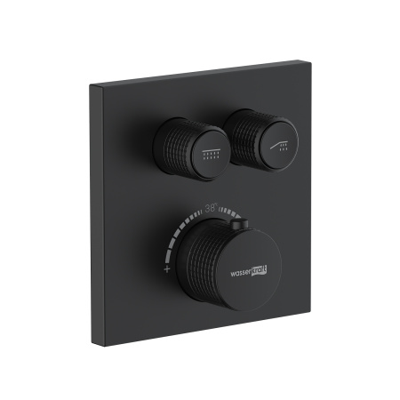 Смеситель для ванны и душа WasserKRAFT Elbe 7448 Thermo черный матовый фото