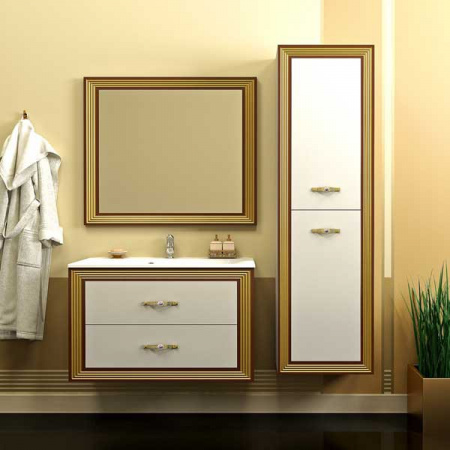 Мебель для ванной Opadiris Карат 80 с золотой патиной фото