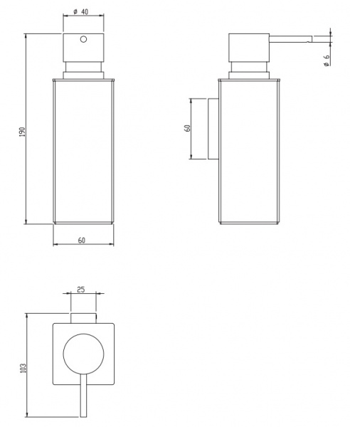 Дозатор для жидкого мыла Omnires Uni UN10720/KCR фото