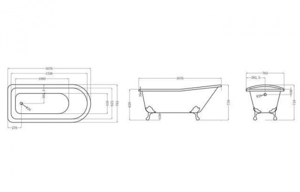 Чугунная ванна Elegansa Schale Gold на ножках фото