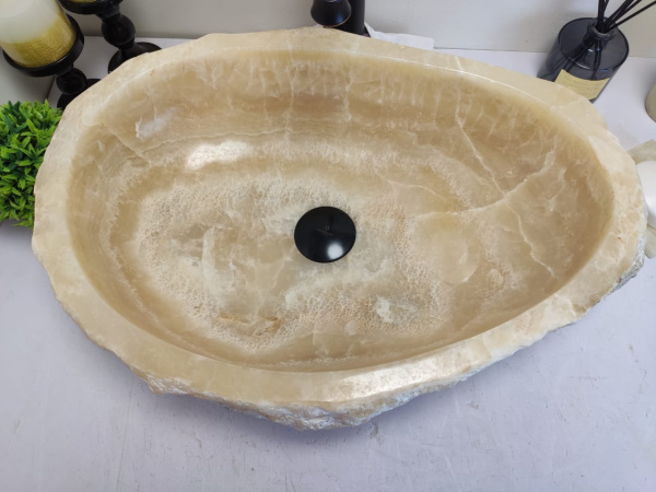 Накладная раковина из оникса Erozy Yellow EO-00622 (54*38*15см) фото