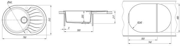 Кухонная мойка БЕРТА 760 Dr. Gans 25.040.C0760 терра фото