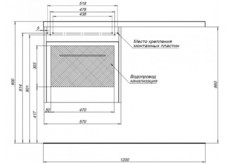 Тумба под стиральную машину Aquanet Августа 120 00239783 L фото