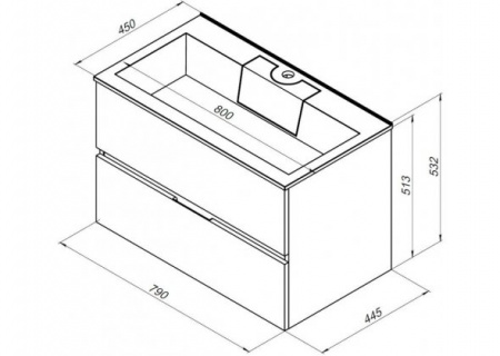 Тумба с раковиной Aquanet Алвита 80 00242610 фото
