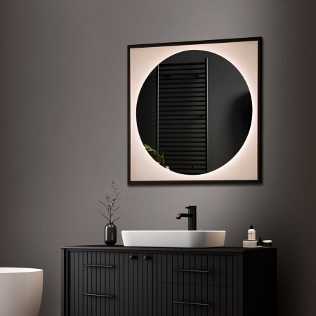 Зеркало с подсветкой, бесконтактный выключатель Abber See AG6117SCRB 80x80 фото