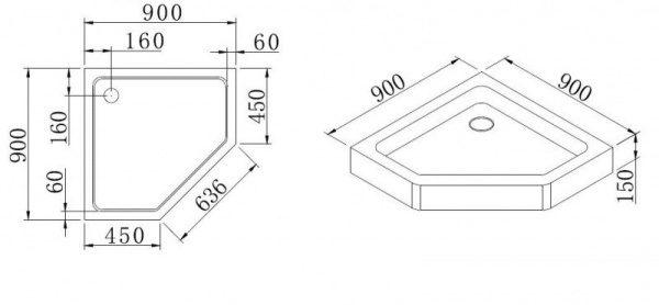 Поддон для душа Cezares Tray TRAY-A-P-90-15-W 90х90 фото