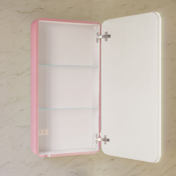 Зеркало-шкаф Jorno Pastel Pas.03.46/PI 46 см розовый фото