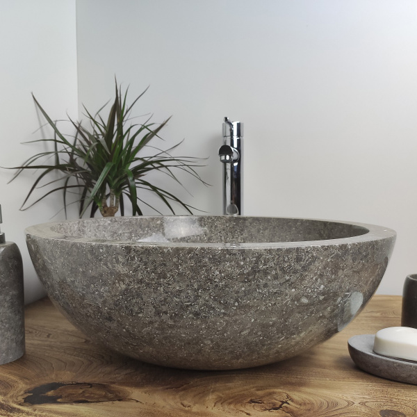 Раковина из мрамора Indo Bowl Grey Big BM-00023 фото