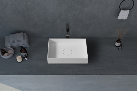 Накладная раковина Abber Stein AS2621 50x35 белая матовая фото