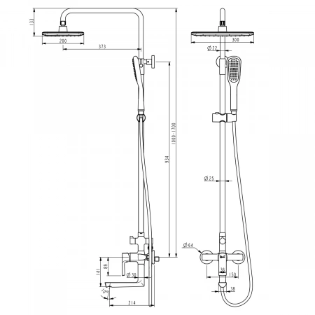 Душевая система (стойка) Lemark Ursus LM7262BL фото