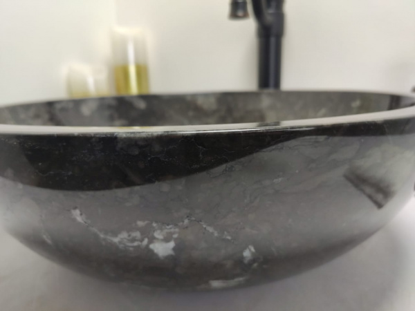 Раковина из мрамора Indo Bowl Black Medium BM-00259 фото