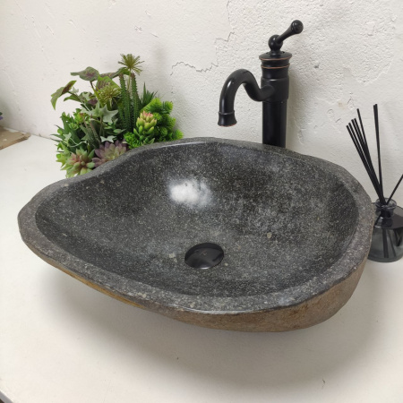 Накладная раковина из речного камня RS01468 (51*43*16) C2 фото