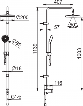 Душевая система (стойка) Oras Apollo 549 фото