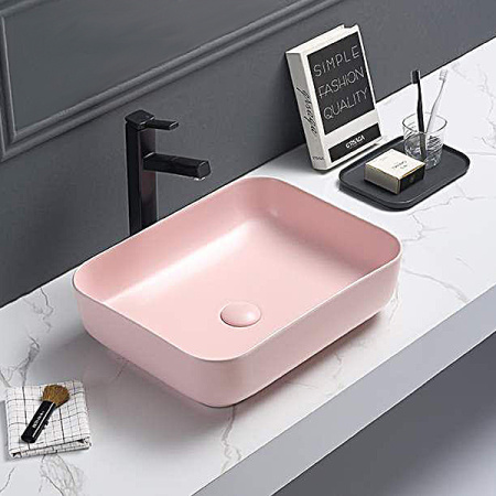 Накладная раковина Comforty T-Y9378MP 00-00007637 50x39 розовая матовая фото