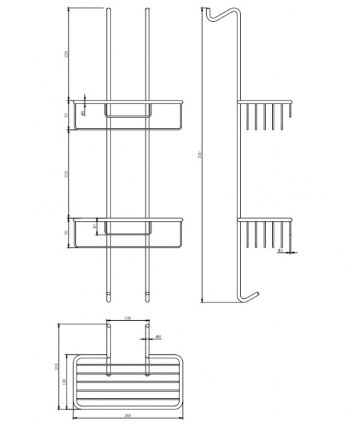 Полка-корзина Omnires Uni UN3530CR хром фото
