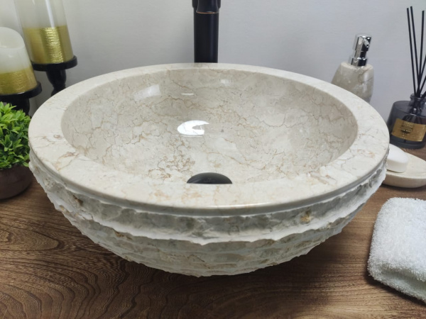 Раковина из мрамора Indo Bowl Marmo Cream Small BM-00036 фото