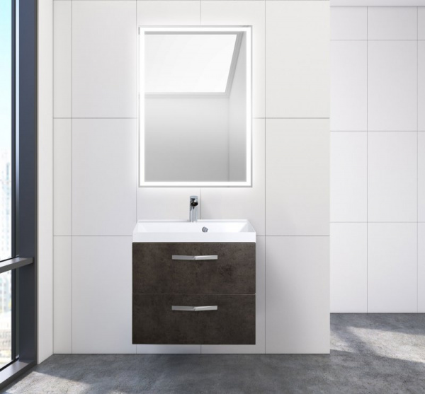 Тумба под раковину Belbagno Aurora AURORA-600-2C-SO-CS Cemento Scuro фото