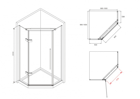 Душевой уголок ABBER Ewiges Wasser AG05100M 100x100 фото