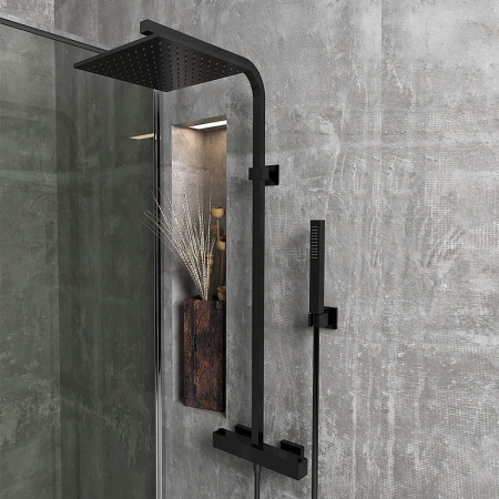 Душевая система Paini Dax-R 84PQ689TH Черная глянцевая фото