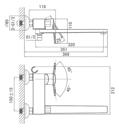 Смеситель для ванны с душем D&K Lessing Rhein DA1323301 фото