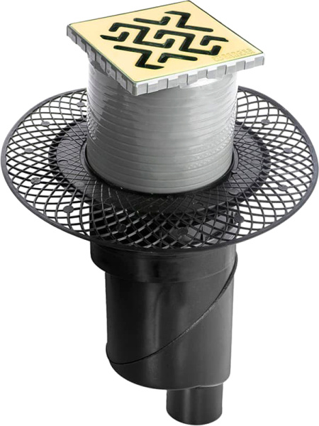 Душевой трап Berges Wasserhaus Platz Antik 094060 10x10 см, бронза фото