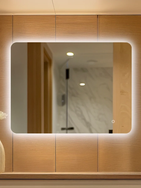 Зеркало с подсветкой, сенсорным выключателем DQ Гамбург (Hamburg) DQMHAM10080C 100x80 фото