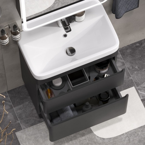 Тумба под раковину напольная EQUIL Eltoro 70 tnELTR70.2Y-03 черный софт фото