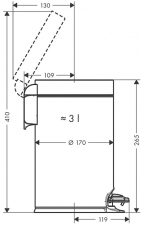Мусорное ведро для ванной Hansgrohe AddStoris 41775000 хром фото