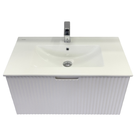 Тумба с раковиной Comfortу Муром-80П 00-00020158CF белая матовая фото