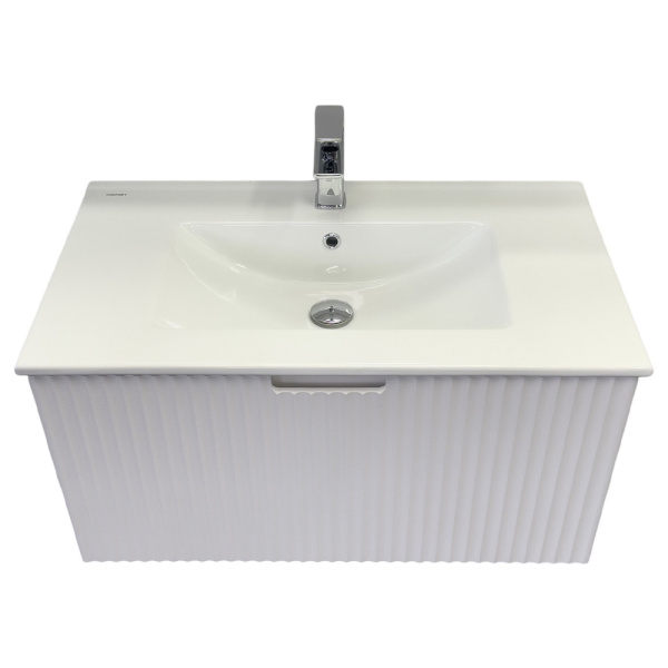 Тумба с раковиной Comfortу Муром-80П 00-00020158CF белая матовая фото