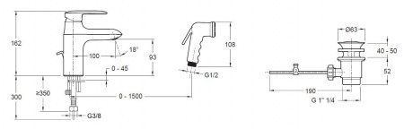 Смеситель для раковины Jacob Delafon Kumin E99465-CP фото