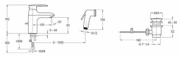 Смеситель для раковины Jacob Delafon Kumin E99465-CP фото