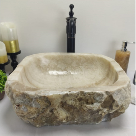 Накладная раковина из оникса Indo Erozy Бавиан EO-00045 фото