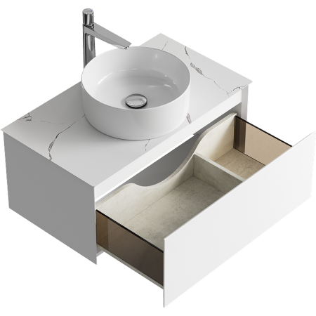 Тумба под накладную раковину Aqwella Geometria 80 GE01081WM белая фото