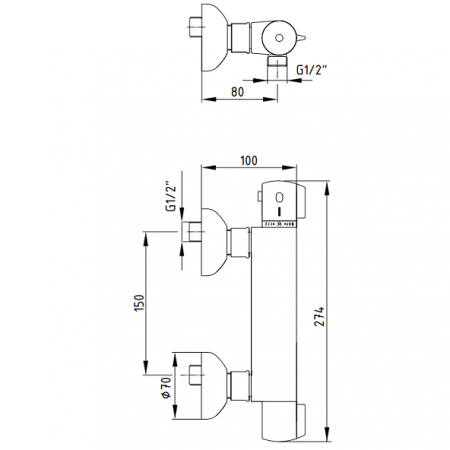 Термостат для душа E.C.A. Thermostatiuc 102102341 фото
