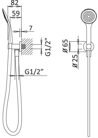 Ручной душ однопозиционный Cezares CZR CZR-B-KD-01 Хром фото