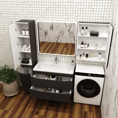 Подвесной шкаф Style Line Бергамо мини 60 Люкс Plus СС-00002359 черный матовый фото