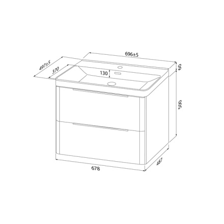 Тумба с раковиной Iddis Cloud X CLX70W0i95K 70 см белый глянец фото