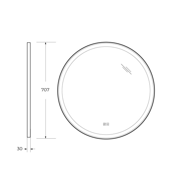 Зеркало с подсветкой, с сенсорным выключателем и подогревом Cezares Cadro CZR-SPC-CADRO-700-LED-TCH-WARM 70x70 фото