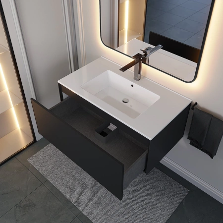 Тумба под раковину Uperwood Parma 85 3930205467 черная фото