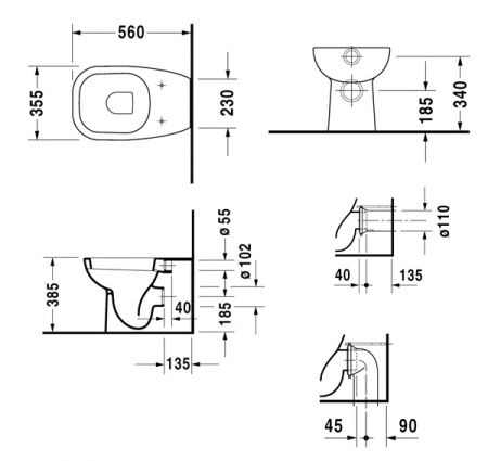 Унитаз приставной Duravit D-Code 21150900002 фото