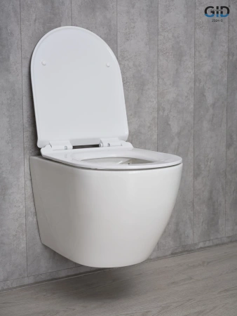 Подвесной унитаз безободковый Gid Tr2122b с сиденьем фото