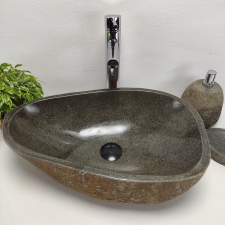 Накладная раковина из речного камня RS0901 (55*36*16) фото