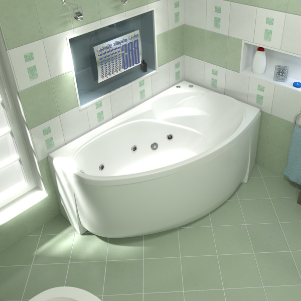 Ванна акриловая с гидромассажем Bas Фэнтази 150х90 R фото