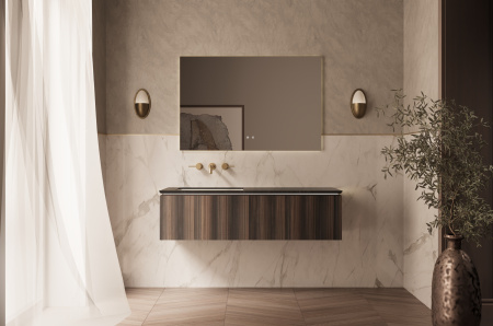 Тумба под раковину Vincea Luxe 140 VMC-4LX140WN шпон натуральный орех фото