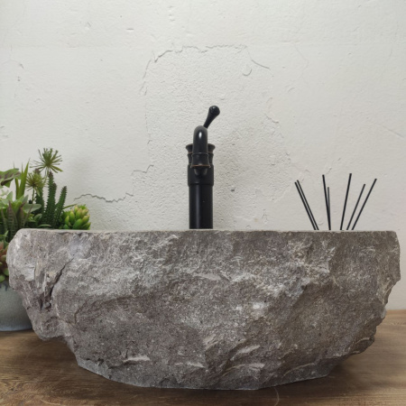 Накладная раковина из мрамора Erozy Grey EM-01376 (45*40*15) фото