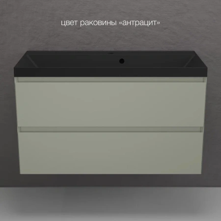 Тумба подвесная под раковину Style Line Манхэттен 100 ЛС-00002358 олива фото