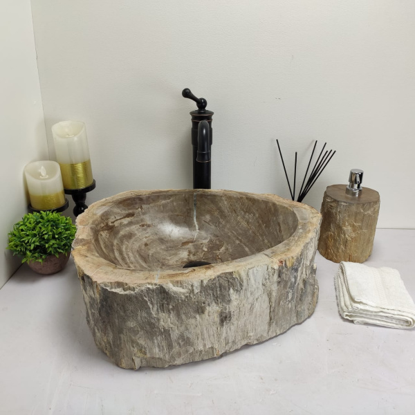 Накладная раковина из окаменелого дерева Fossil Basin OD-00433 (47*38*15) фото