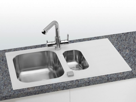 Мойка для кухни Alveus Glassix 20 белый 860X500 фото